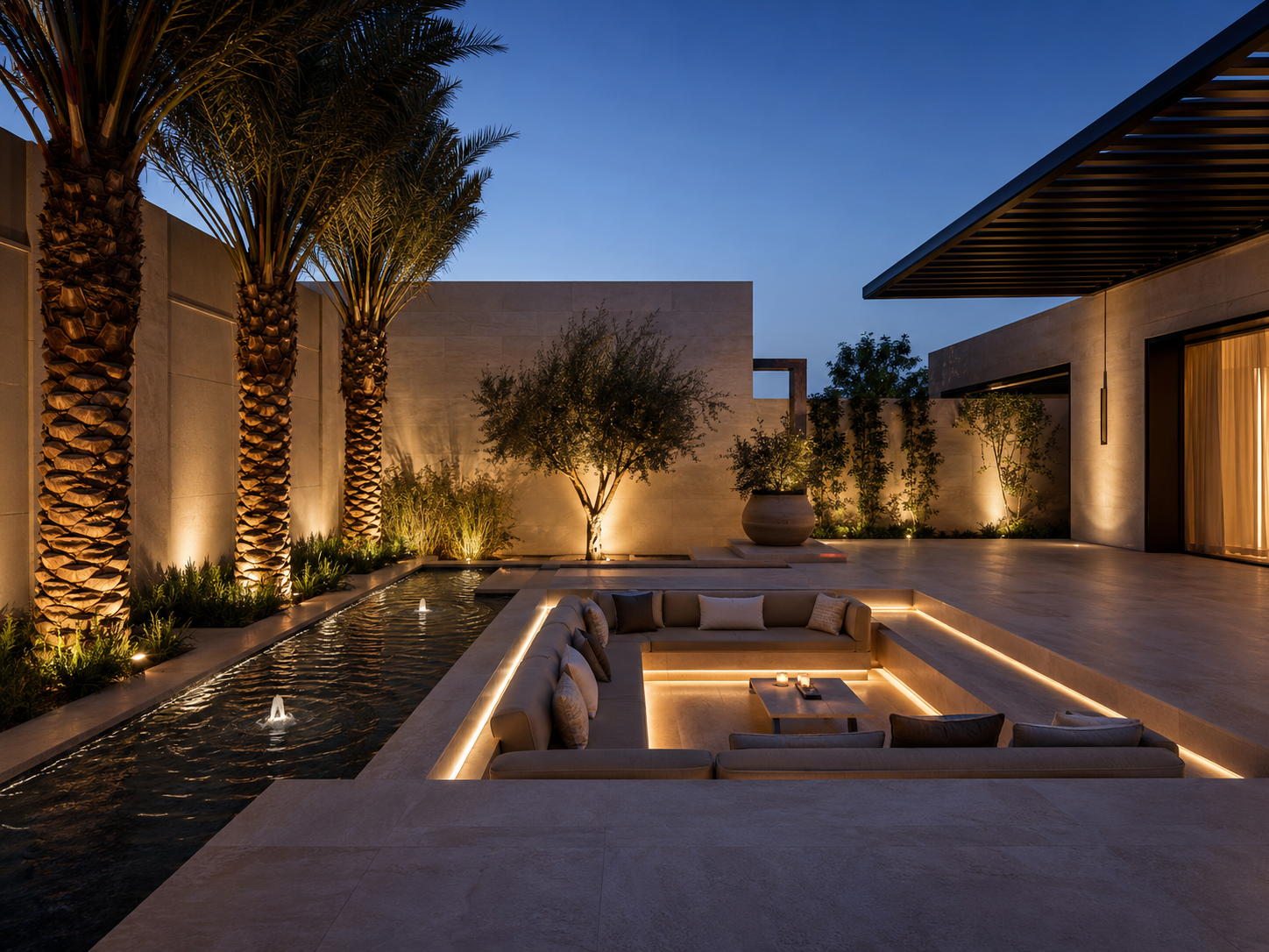 Courtyard in Shadow — Landscape Design project by Trinity Designers in Concept Landscape · Abu Dhabi